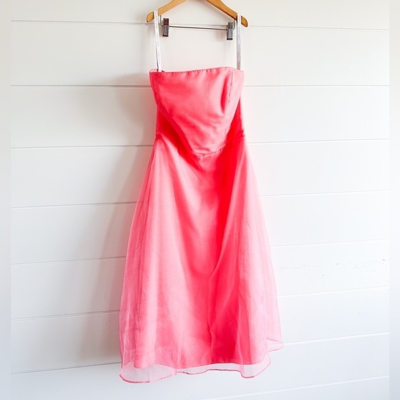 Alfred Angelo - Pink Coral Strapless Special Occasion Dress - Size 9 - Picture 3 of 15